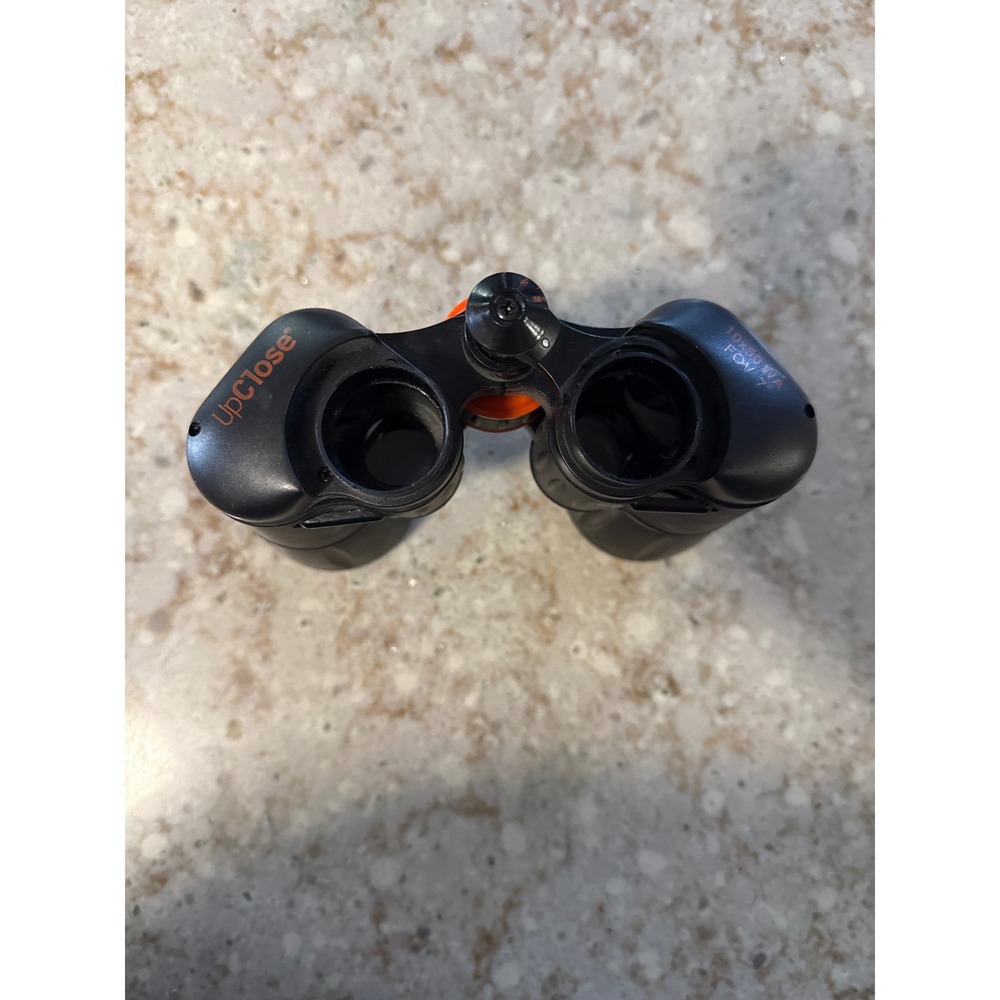 Celestron UpClose 10x50 WA Binoculars Black Orange For Parts Missing Eye Lenses